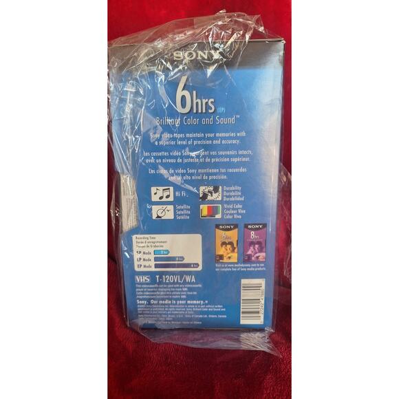 Sony VHS Set of 3 T-120 Standard Grade- NOS Sealed! - Picture 3 of 3